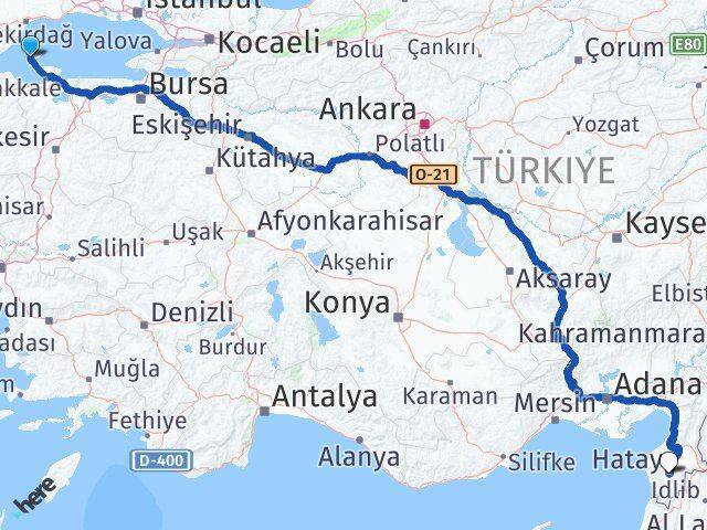 Marmara Hatay Arası Kaç Km - Yol Tarifi