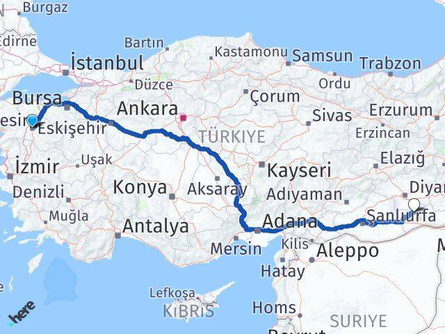 Balıkesir Mazıdağı Mardin Arası Kaç Km - Yol Haritası