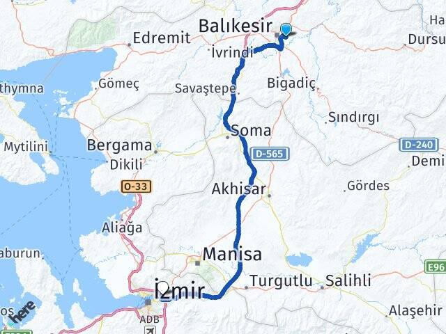 Balıkesir Merkez Havalimanı Bornova Arası Kaç Km - Yol Tarifi