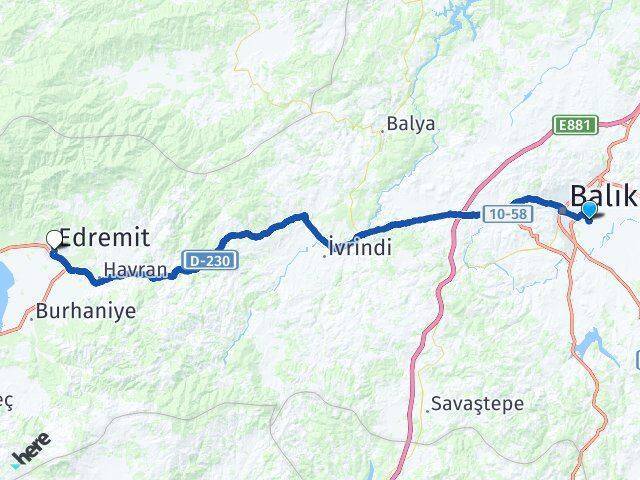 Balıkesir Merkez Havalimanı Edremit Arası Kaç Km - Yol Tarifi