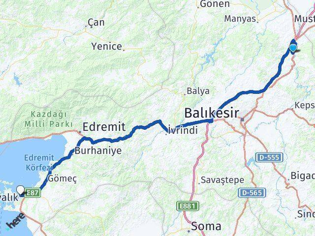 Balıkesir Otogarı Ayvalık Arası Kaç Km - Yol Tarifi