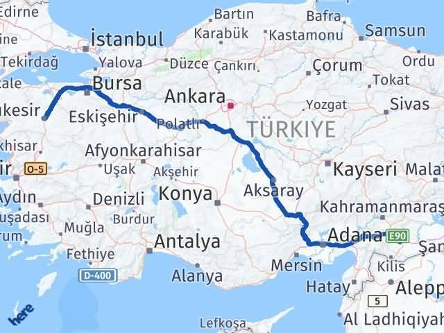Balıkesir Şahinbey Gaziantep Arası Kaç Km - Yol Haritası