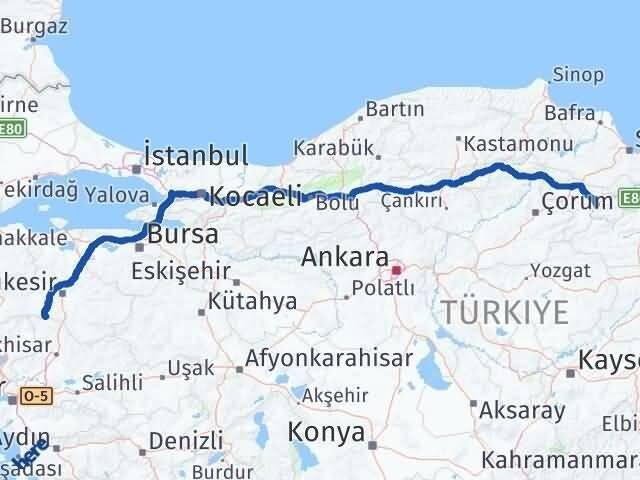 Balıkesir Savaştepe Amasya Arası Kaç Km - Yol Haritası