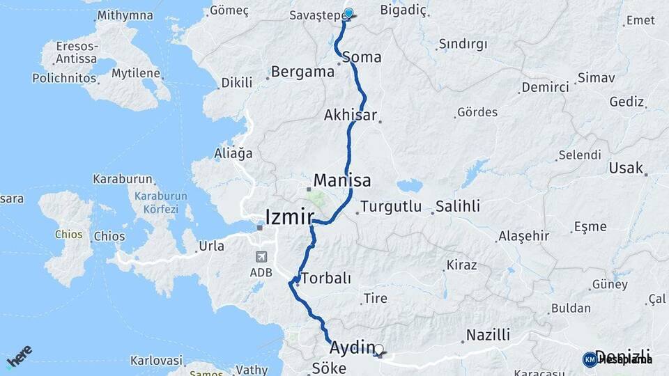 Savaştepe Aydın Arası Kaç Km - Yol Tarifi