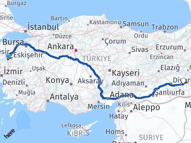 Balıkesir Savaştepe Batman Arası Kaç Km - Yol Haritası