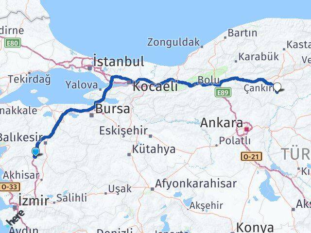 Balıkesir Savaştepe Çankırı Arası Kaç Km - Yol Haritası