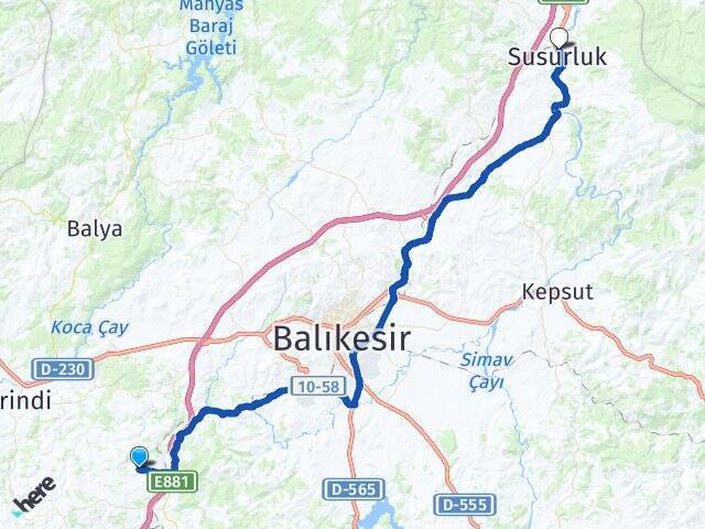 Karapınar Balıkesir Otogarı Arası Kaç Km - Yol Tarifi