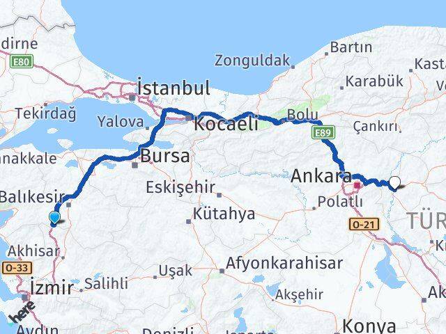 Balıkesir Savaştepe Kırıkkale Arası Kaç Km - Yol Haritası
