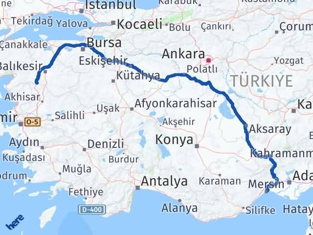 Balıkesir Savaştepe Mersin Arası Kaç Km - Yol Haritası
