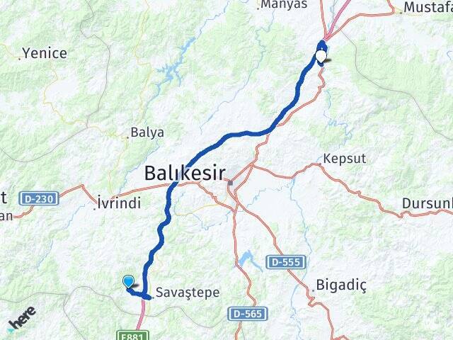 Sarıbeyler Balıkesir Otogarı Arası Kaç Km - Yol Tarifi
