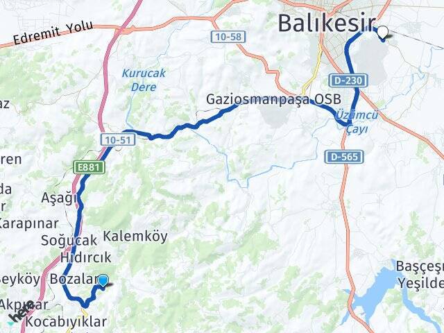 Sarısüleymanlar Balıkesir Merkez Havalimanı Arası Kaç Km - Yol Tarifi