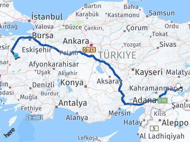 Balıkesir Sındırgı Adıyaman Arası Kaç Km - Yol Haritası