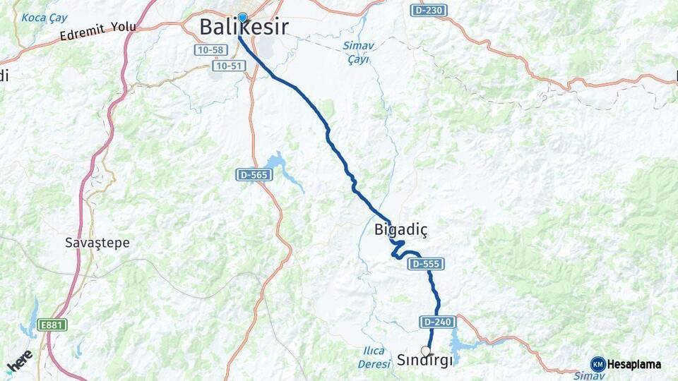 Balıkesir Sındırgı Arası Kaç Km - Yol Haritası