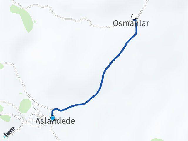 Aslandede Osmanlar Arası Kaç Km - Yol Tarifi
