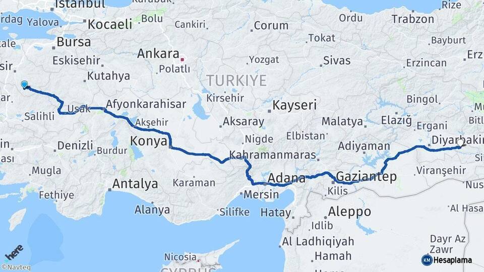 Balıkesir Sındırgı Batman Arası Kaç Km - Yol Haritası
