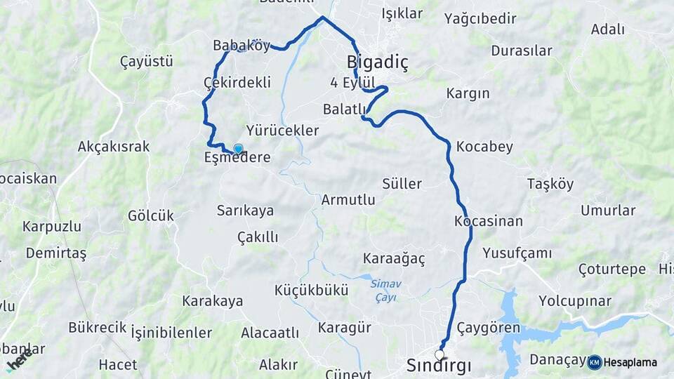 Balıkesir Sındırgı Eşmedere Sındırgı Arası Kaç Km - Yol Haritası