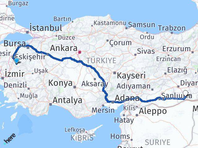 Balıkesir Sındırgı Mardin Arası Kaç Km - Yol Haritası