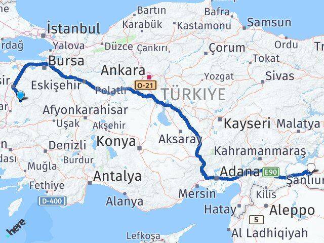 Balıkesir Sındırgı Şanlıurfa Arası Kaç Km - Yol Haritası