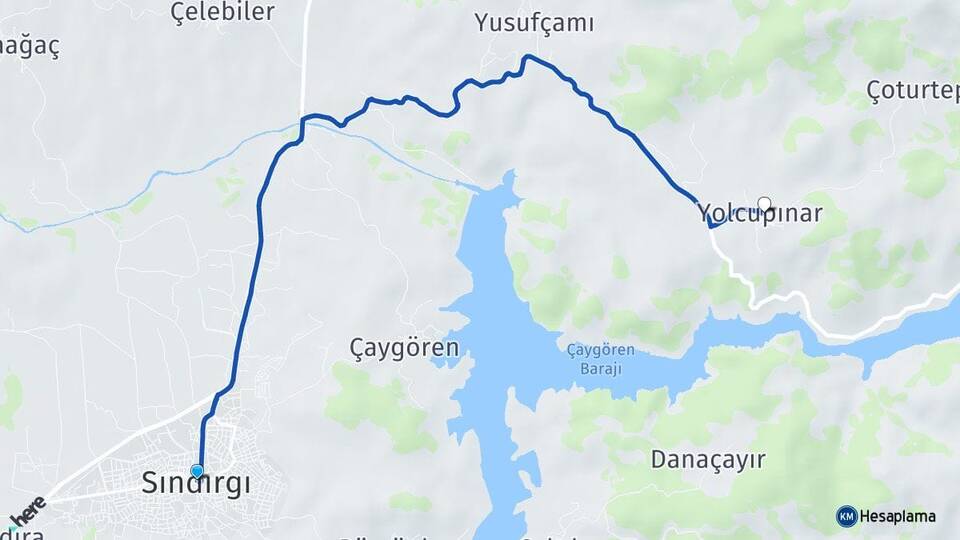 Balıkesir Sındırgı Yolcupınar Sındırgı Arası Kaç Km - Yol Haritası