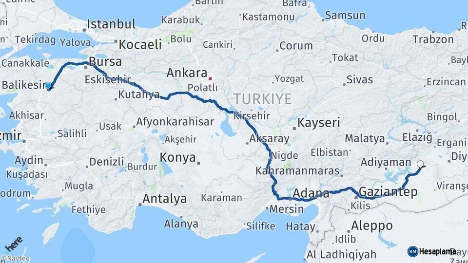 Balıkesir Siverek Arası Kaç Km - Yol Tarifi