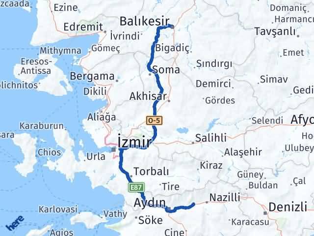 Balıkesir Sultanhisar Aydın Arası Kaç Km - Yol Haritası
