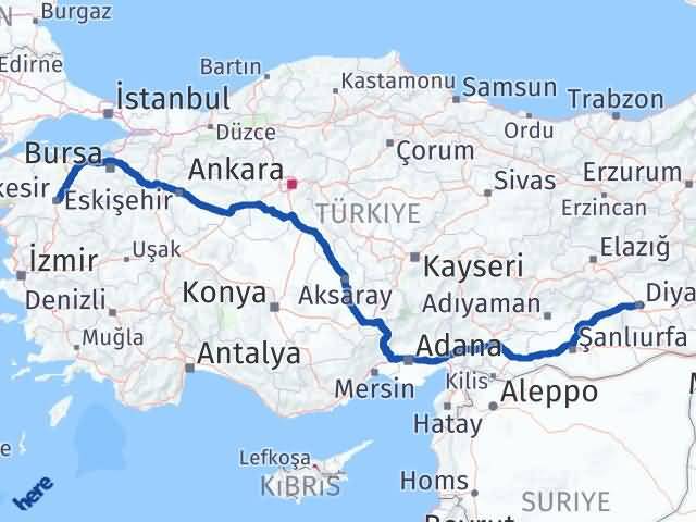 Balıkesir Sur Diyarbakır Arası Kaç Km - Yol Haritası