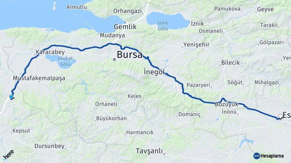 Balıkesir Susurluk Eskişehir Arası Kaç Km - Yol Haritası