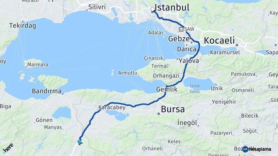 Balıkesir Susurluk İstanbul Arası Kaç Km - Yol Haritası