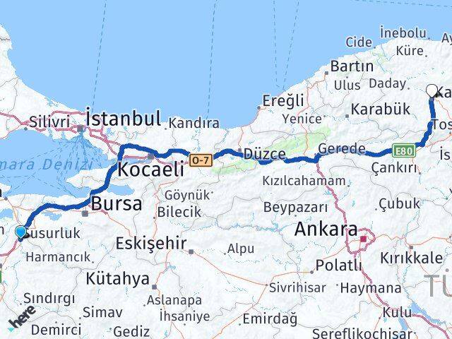 Balıkesir Susurluk Kastamonu Arası Kaç Km - Yol Haritası