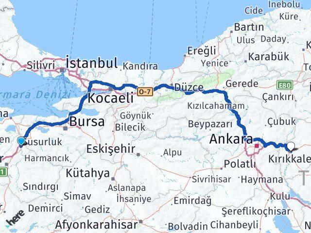 Balıkesir Susurluk Kırıkkale Arası Kaç Km - Yol Haritası