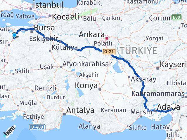 Balıkesir Susurluk Osmaniye Arası Kaç Km - Yol Haritası