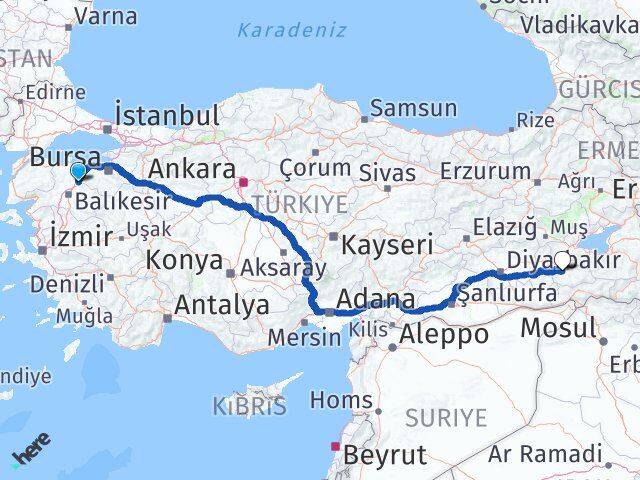 Balıkesir Susurluk Siirt Arası Kaç Km - Yol Haritası