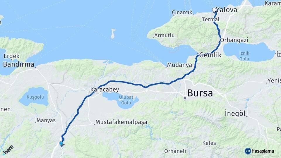 Balıkesir Susurluk Yalova Arası Kaç Km - Yol Haritası