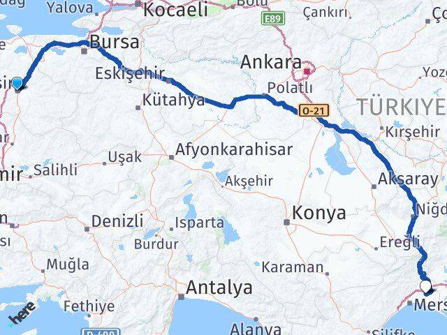 Balıkesir Tarsus Mersin Arası Kaç Km - Yol Haritası