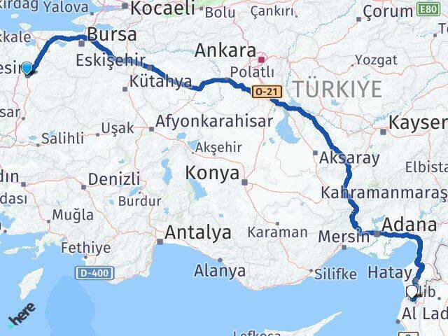 Balıkesir Yayladağı Arası Kaç Km - Yol Tarifi