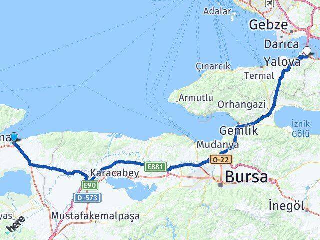 Bandırma İDO Feribot İskelesi Altınova Arası Kaç Km - Yol Tarifi
