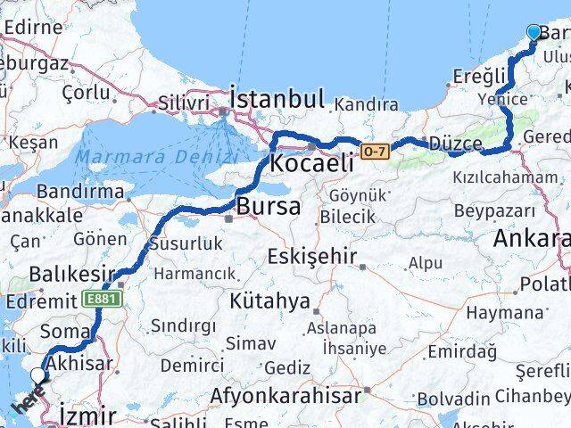 Bartın Aliağa İzmir Arası Kaç Km - Yol Haritası