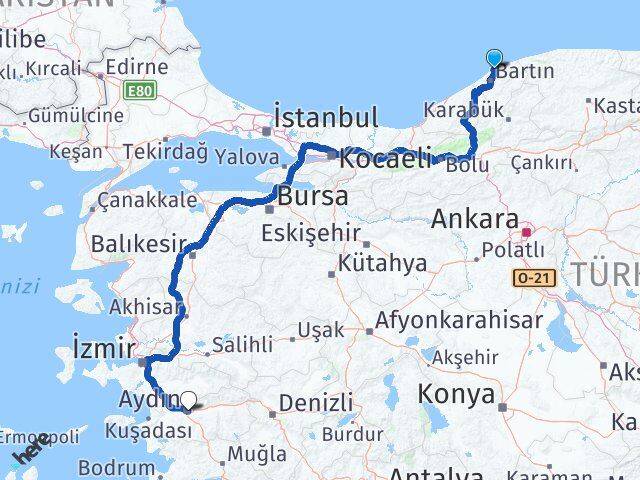 Bartın Amasra Aydın Arası Kaç Km - Yol Haritası