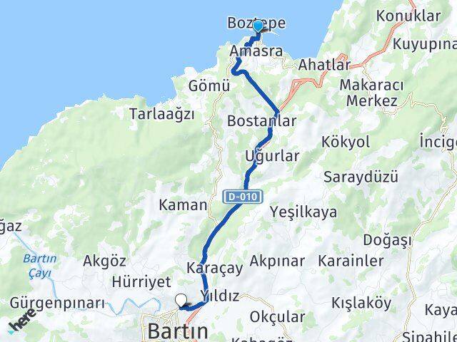 Bartın Amasra Orduyeri Arası Kaç Km - Yol Haritası