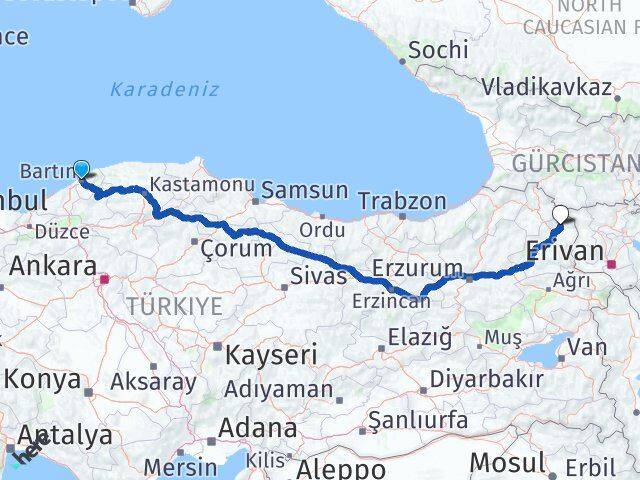 Bartın Arpaçay Kars Arası Kaç Km - Yol Haritası