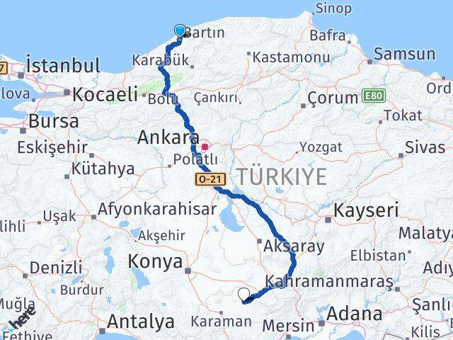 Bartın Ayrancı Karaman Arası Kaç Km - Yol Haritası