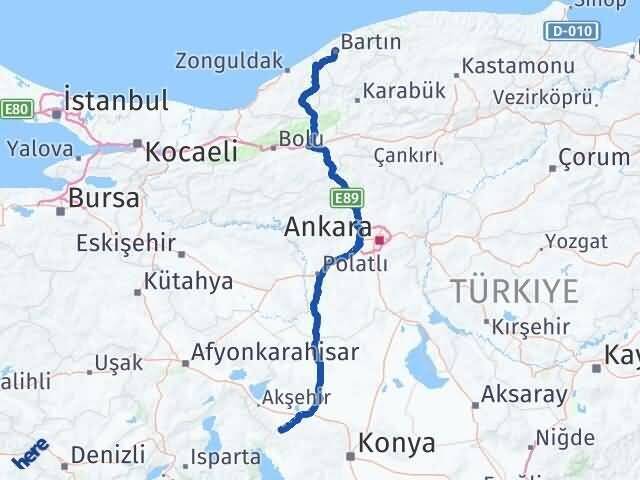 Bartın Doğanhisar Konya Arası Kaç Km - Yol Haritası