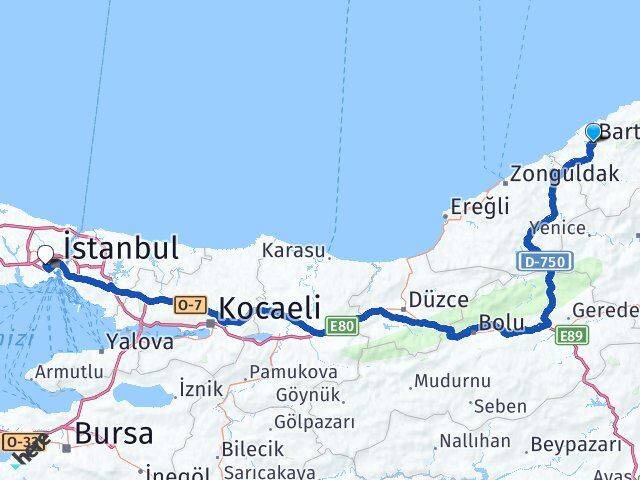 Bartın Gaziosmanpaşa İstanbul Arası Kaç Km - Yol Haritası