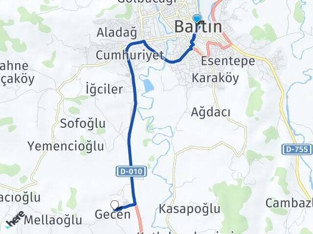 Bartın Gecen Arası Kaç Km - Yol Haritası