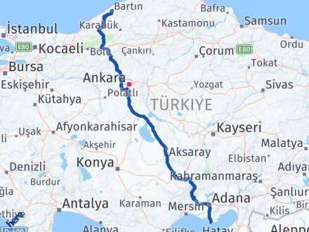Bartın Karataş Adana Arası Kaç Km - Yol Haritası