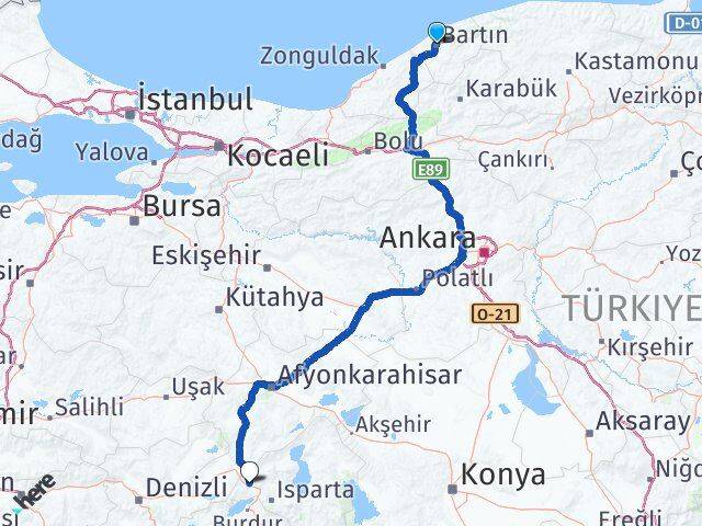 Bartın Keçiborlu Isparta Arası Kaç Km - Yol Haritası