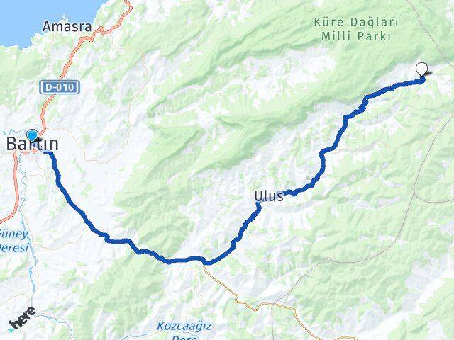 Bartın Köklü Ulus Arası Kaç Km - Yol Haritası