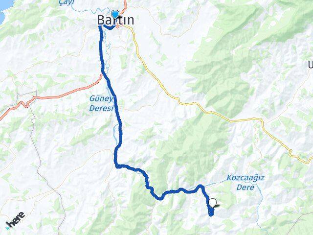 Bartın Konak Ulus Arası Kaç Km - Yol Haritası