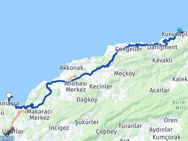 Bartın Kurucaşile Amasra Arası Kaç Km - Yol Haritası