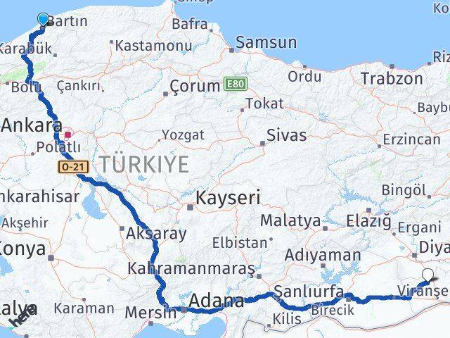Bartın Mazıdağı Mardin Arası Kaç Km - Yol Haritası